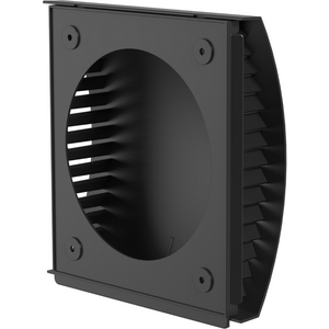 Sort regnskjold til Air Pro V1.0 set fra en skrå vinkel, fremhæver det elegante og funktionelle design.