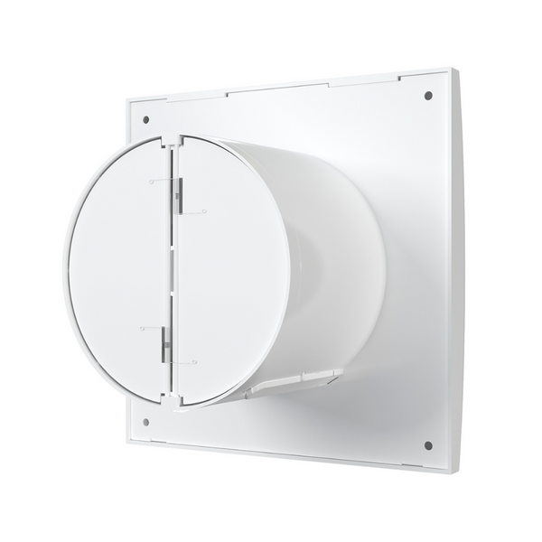 Baderumsventilator med timer og fugtstyring Ø100 - med tilbehør