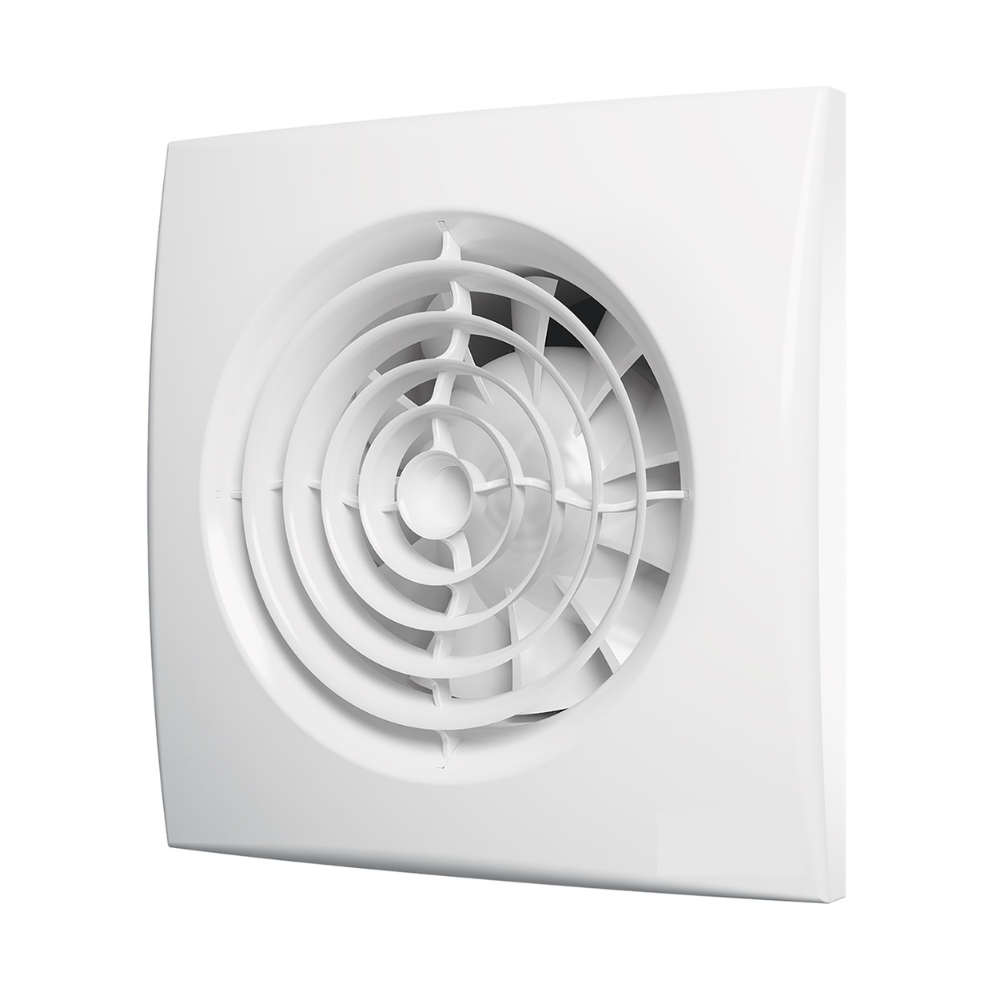 Baderomsventilator med timer og fuktstyring Ø100 – forside