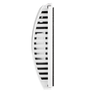 Air Pro V1.0 hvidt regnskjold set fra siden - Effektiv ventilation gennem siderne for optimal luftstrøm.