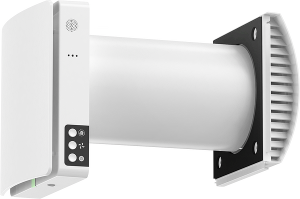 Air Pro V1.0 romventilator sett fra siden, WiFi-kompatibel med avansert varmegjenvinning